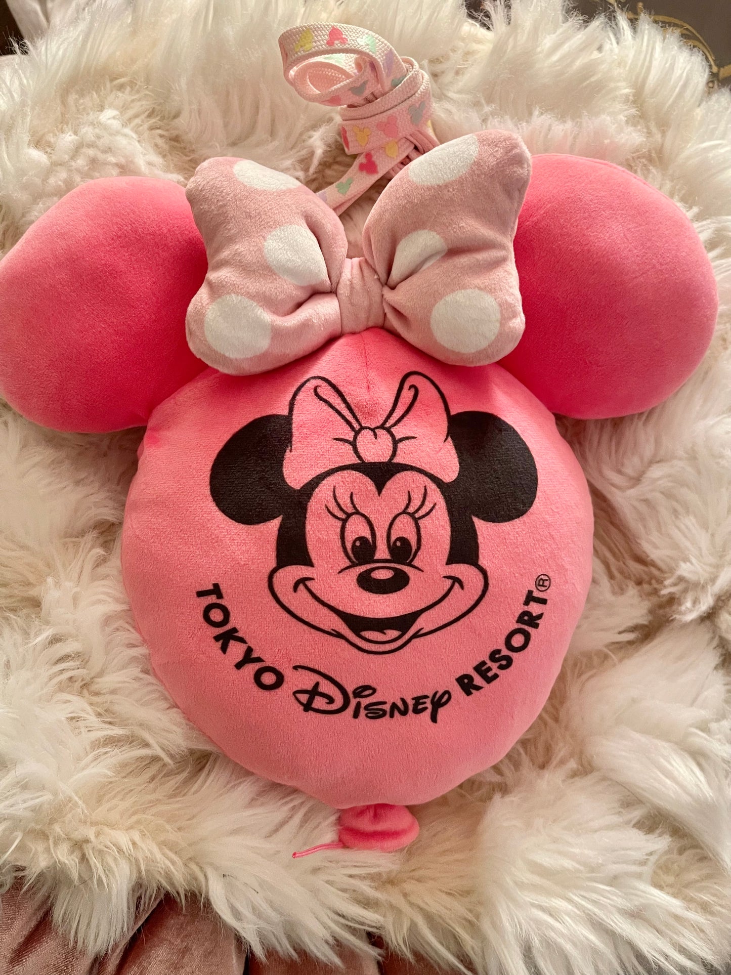 Tokyo Disney Minnie celebration balloon plush crossbody purse