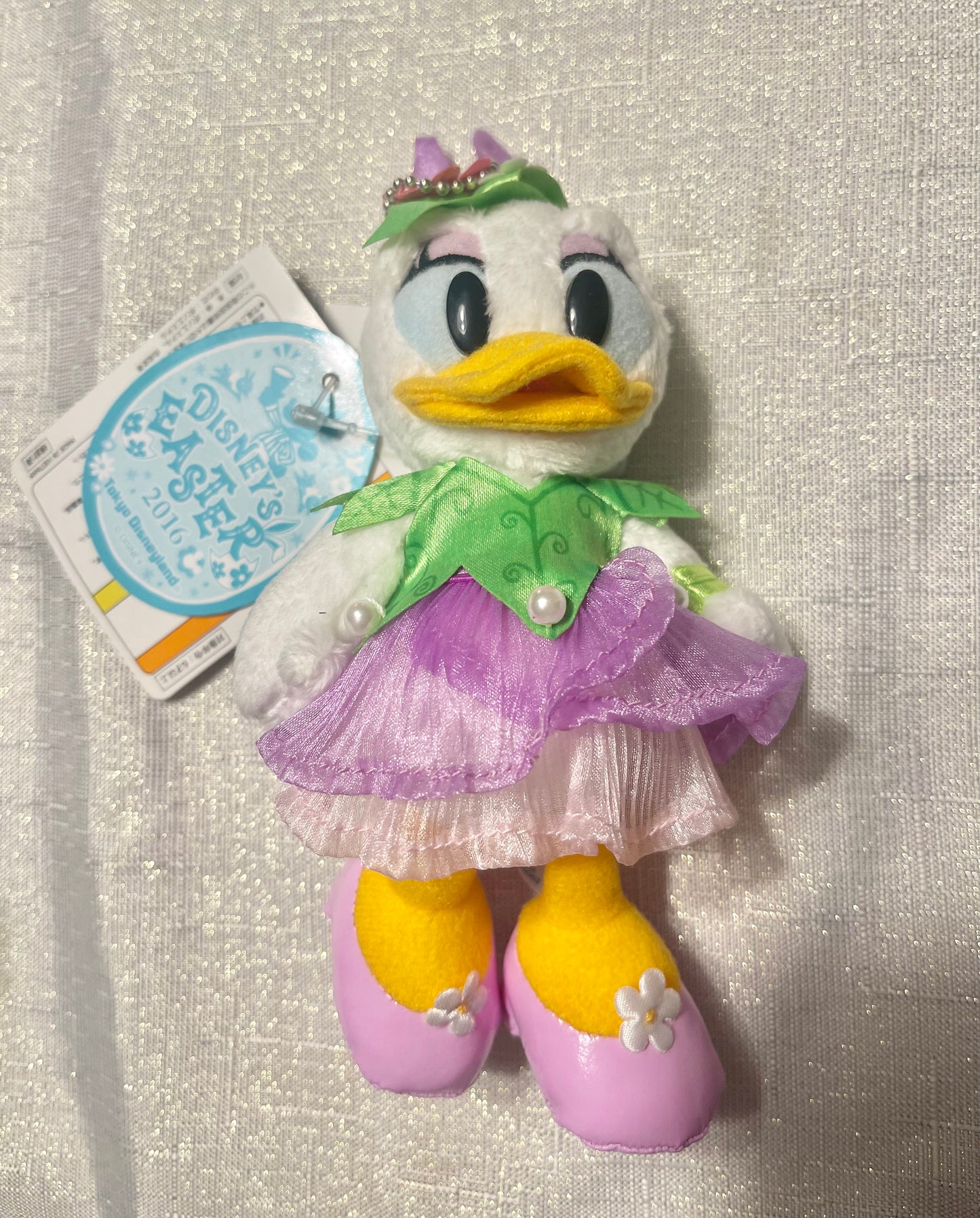 Tokyo Disney Easter Daisy Duck keychain plush badge