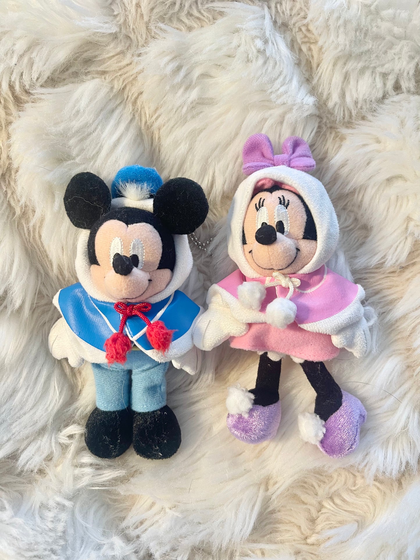 Tokyo Disney Mickey and Minnie Donald and Daisy Duck dress up keychain badge plush