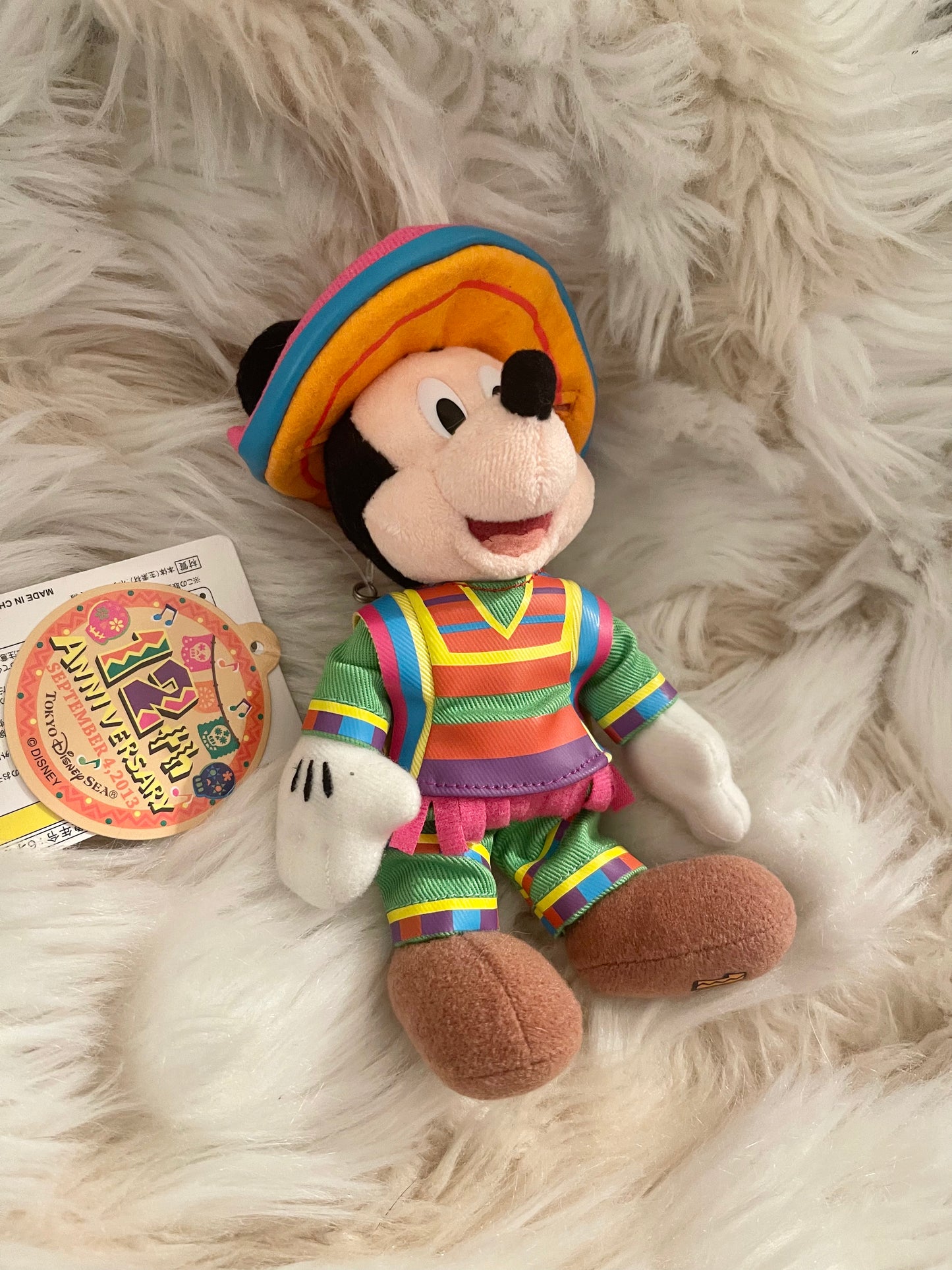 Tokyo Disney first Mickey Mouse keychain badge plush