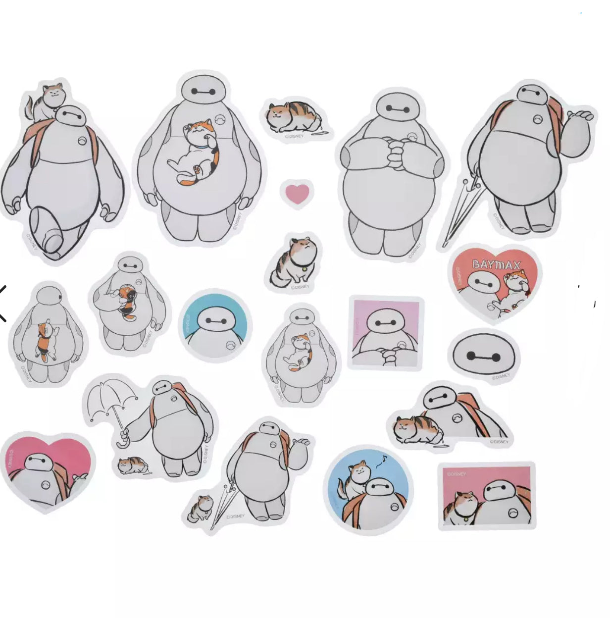 Disney store Baymax sticker collection