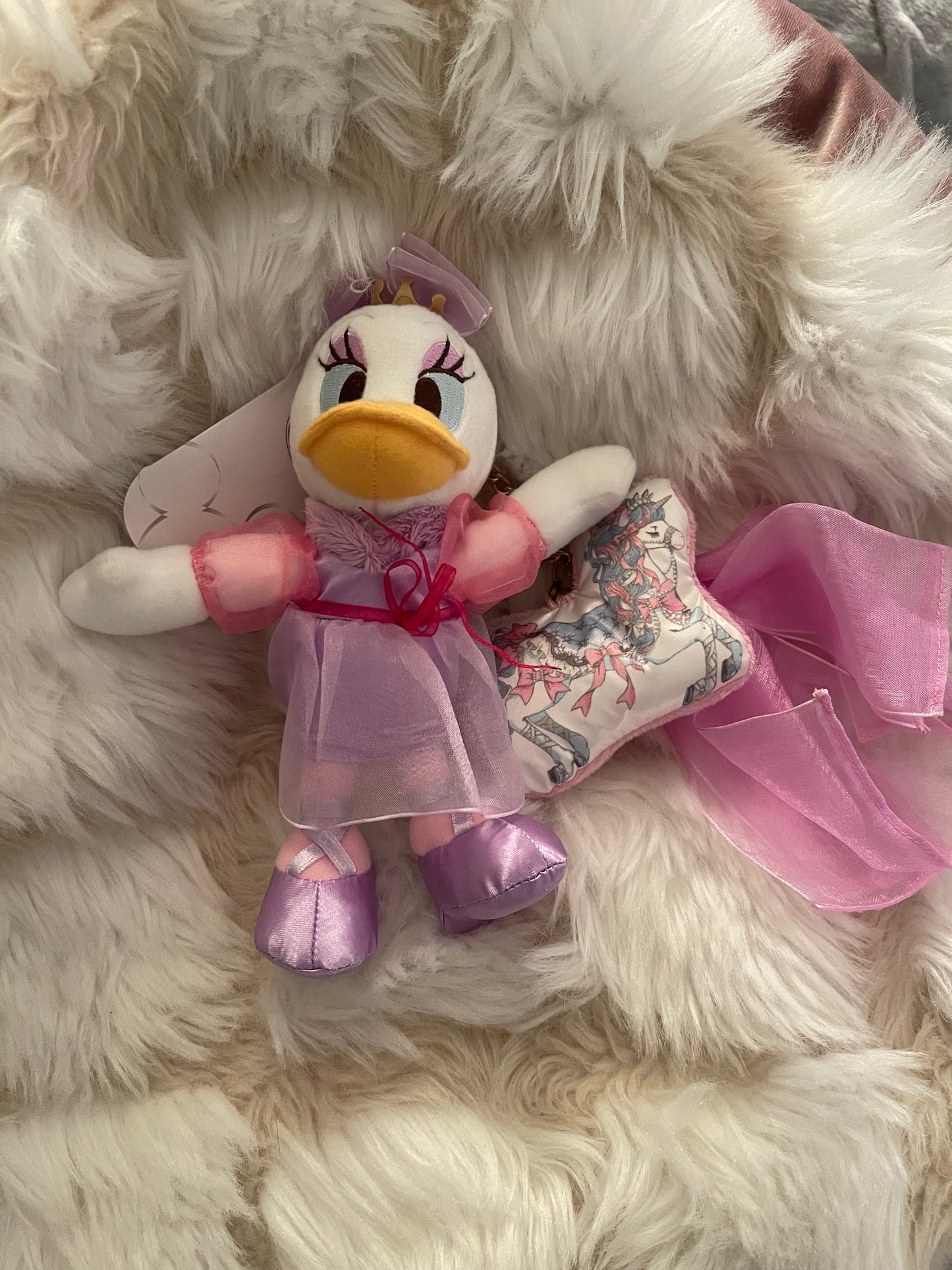 Rare Disney store x Angelic Pretty collab Daisy Duck keychain plush