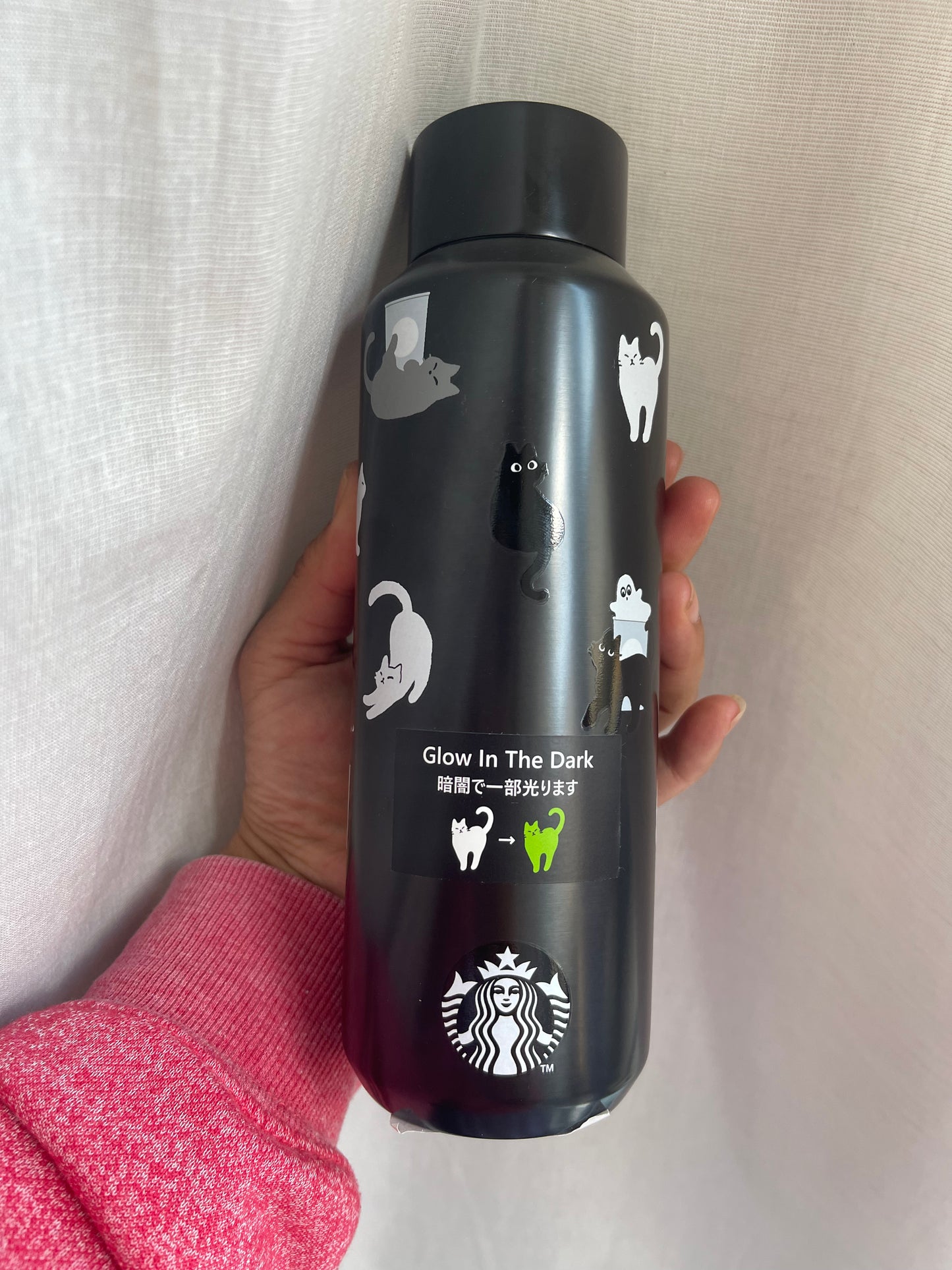 Starbucks Japan Halloween 2023 glow in the dark cat ghost metal Tumbler