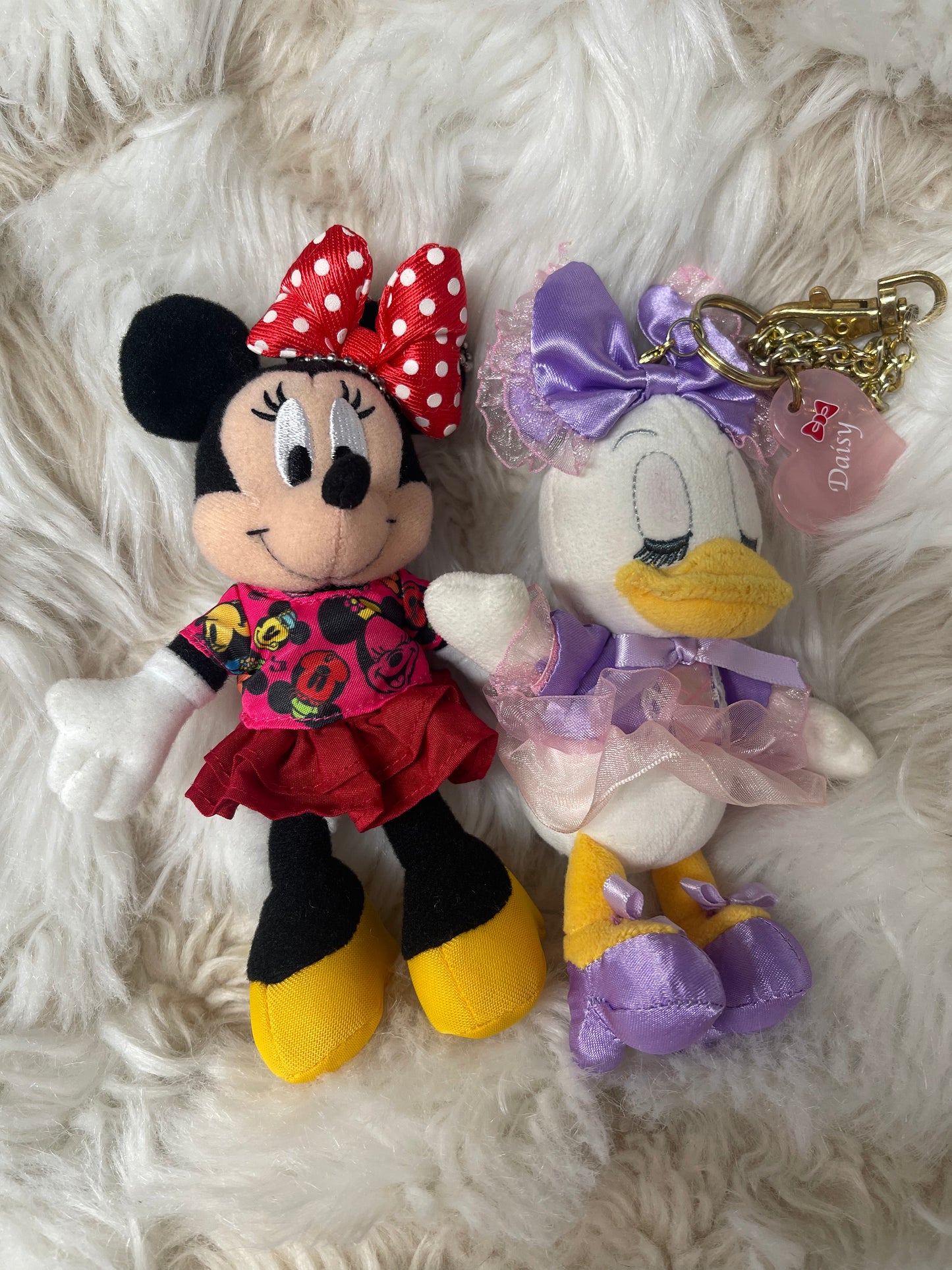 Tokyo Disney keychain plush Minnie and daisy