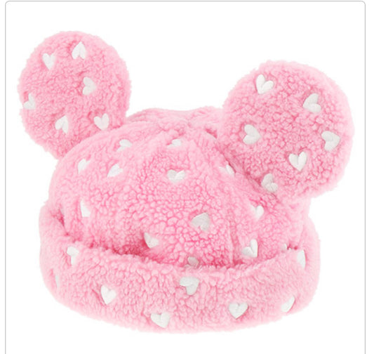 Tokyo Disney valentines pink heart beanie hat