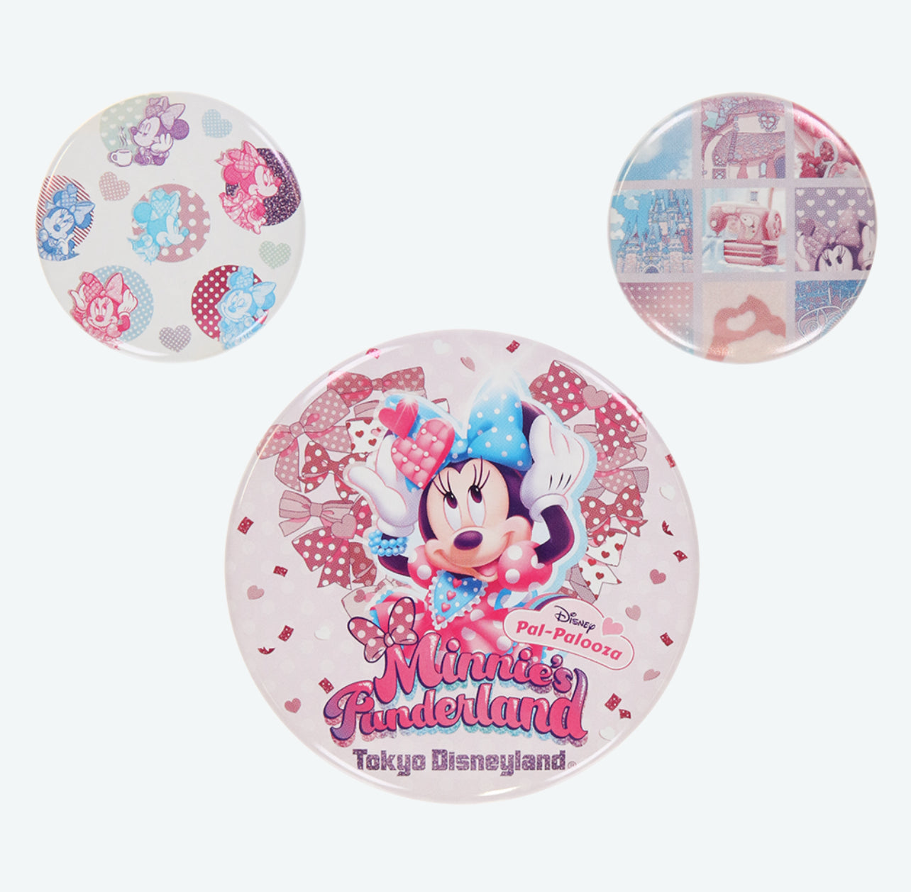 Tokyo Disney Minnie can badge pin set