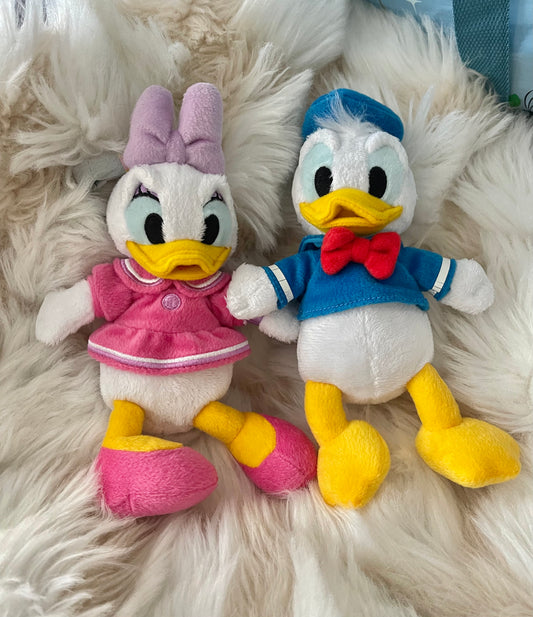 Tokyo Disney Donald and daisy keychain plush badge