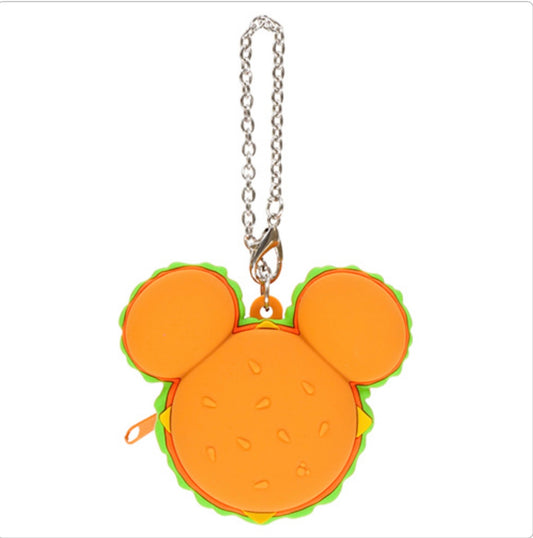 Tokyo Disney burger or bao keychain pouch