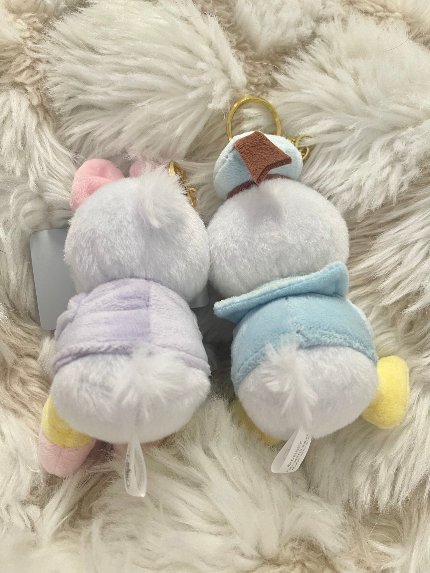 Disney store Japan sleepy Donald and daisy keychain plush