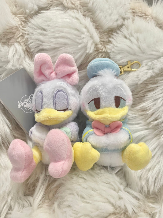 Disney store Japan sleepy Donald and daisy keychain plush