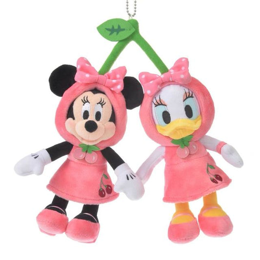 Disney store Japan Daisy and Minnie cherry keychain plush