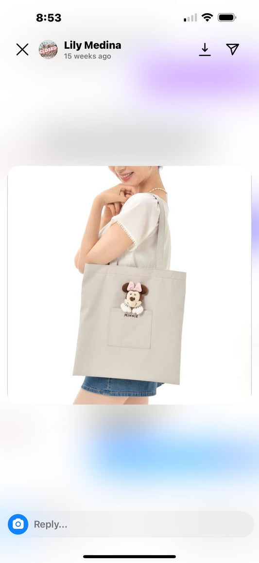 Disney store Minnie tote bag