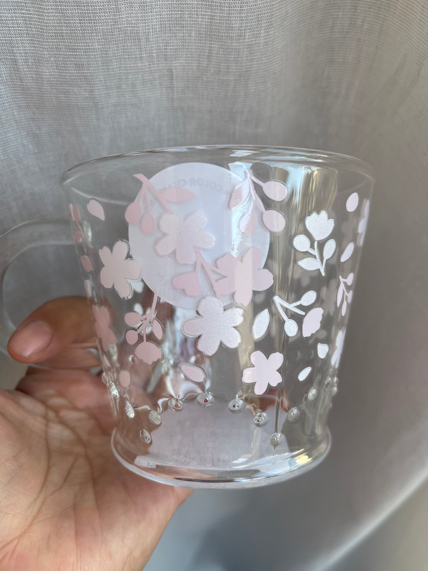 Starbucks Japan Sakura 2023 color changing cherry blossom glass mug