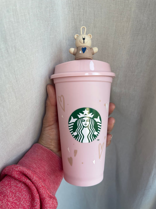 Starbucks Japan valentines 2023 reusable cup and topper
