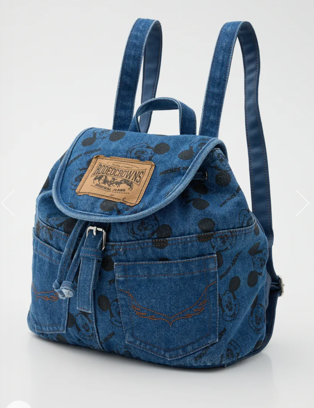 Rodeo Crowns Blue Denim mickey  backpack
