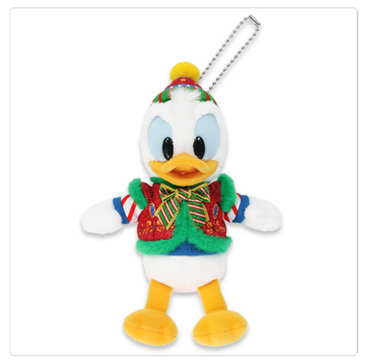 2025 Tokyo Disney Christmas Donald Duck Keychain badge plush