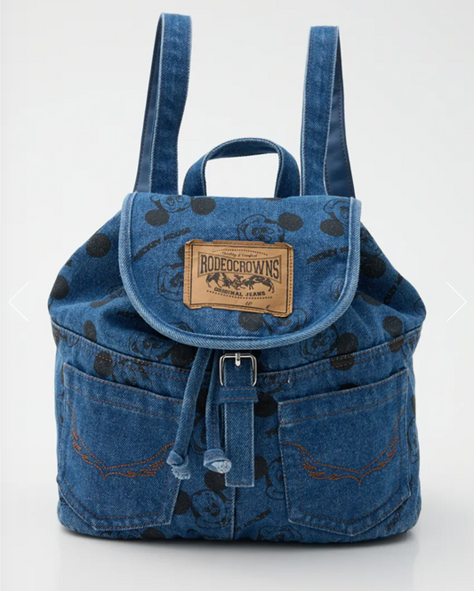 Rodeo Crowns Blue Denim mickey  backpack