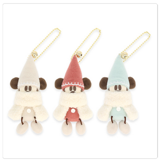 Preorder Reservation 2025 Tokyo Disney Christmas 3 Mickey Keychain badge plush set